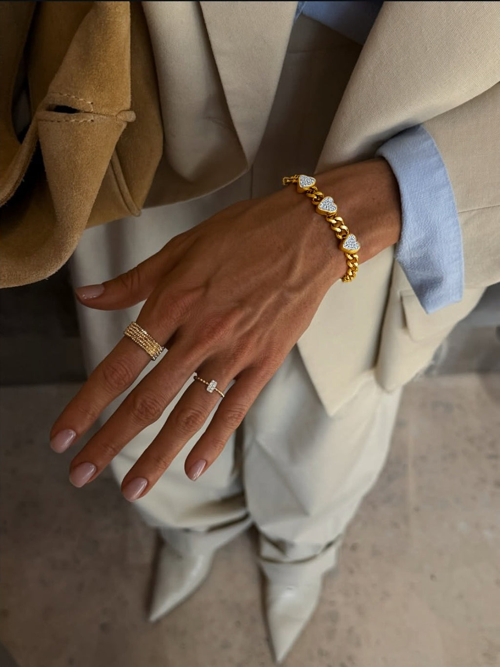 Heart Figaro Bracelet