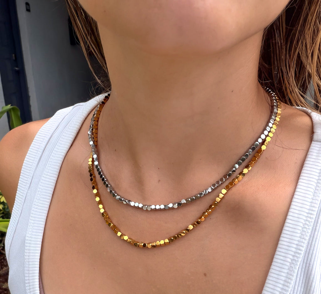 Cube Bead Necklace