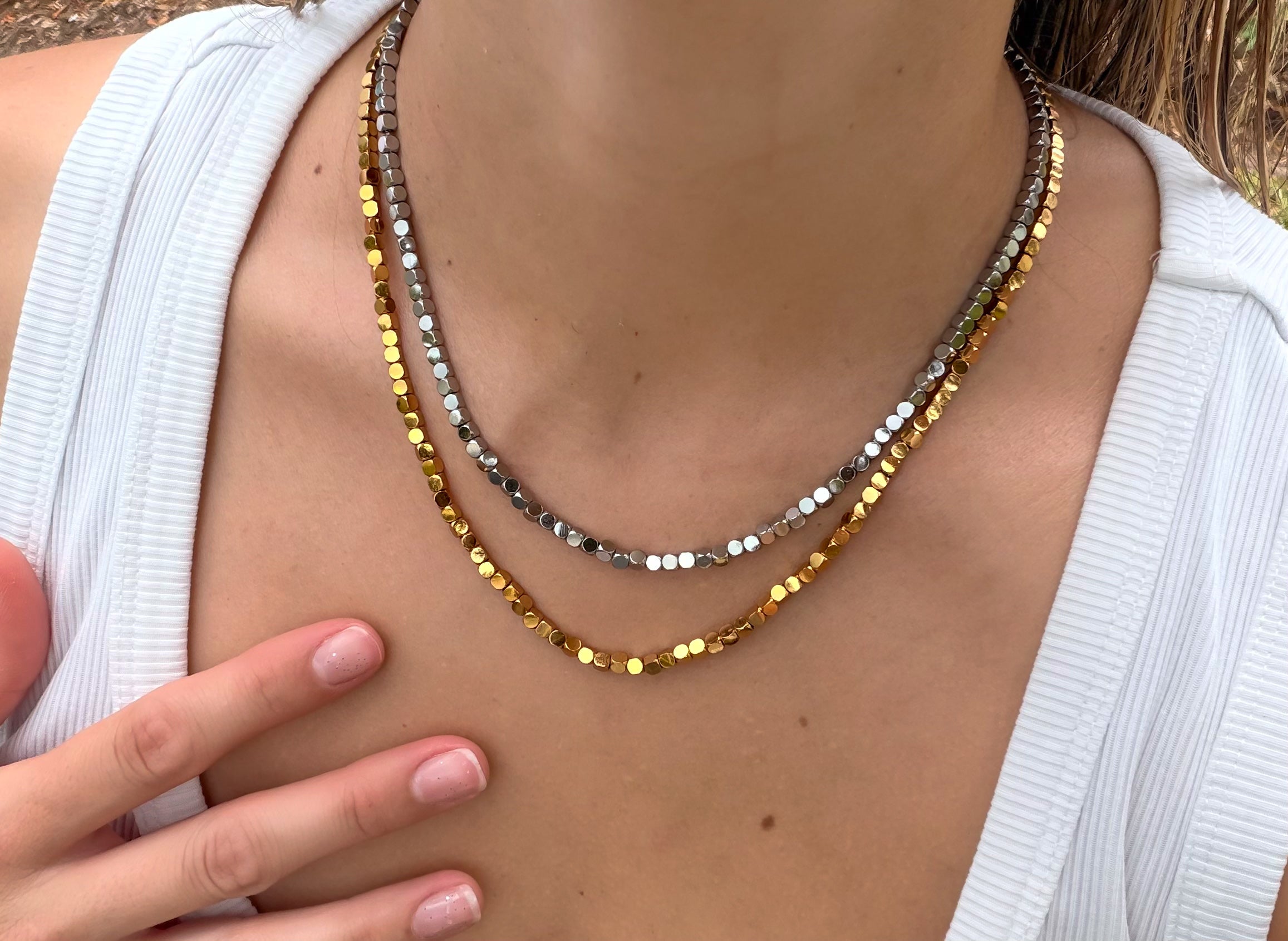 Cube Bead Necklace