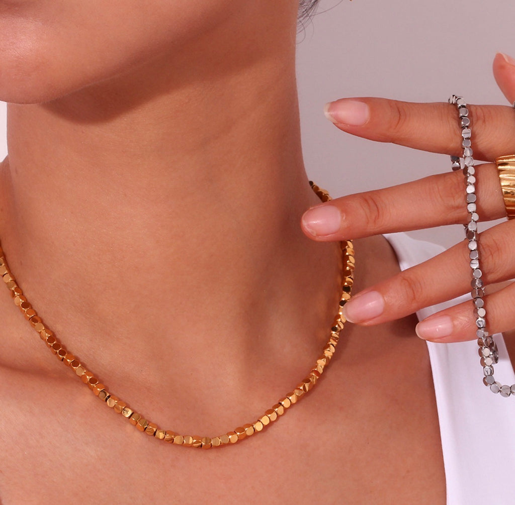 Cube Bead Necklace