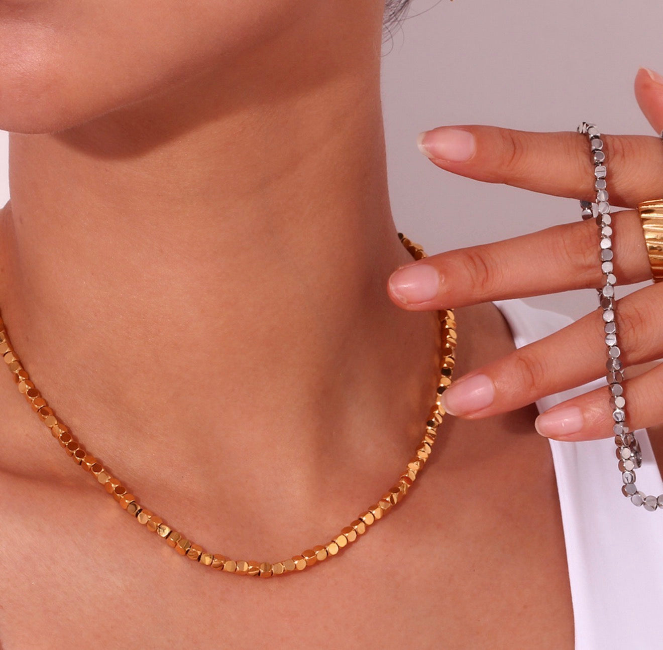 Cube Bead Necklace