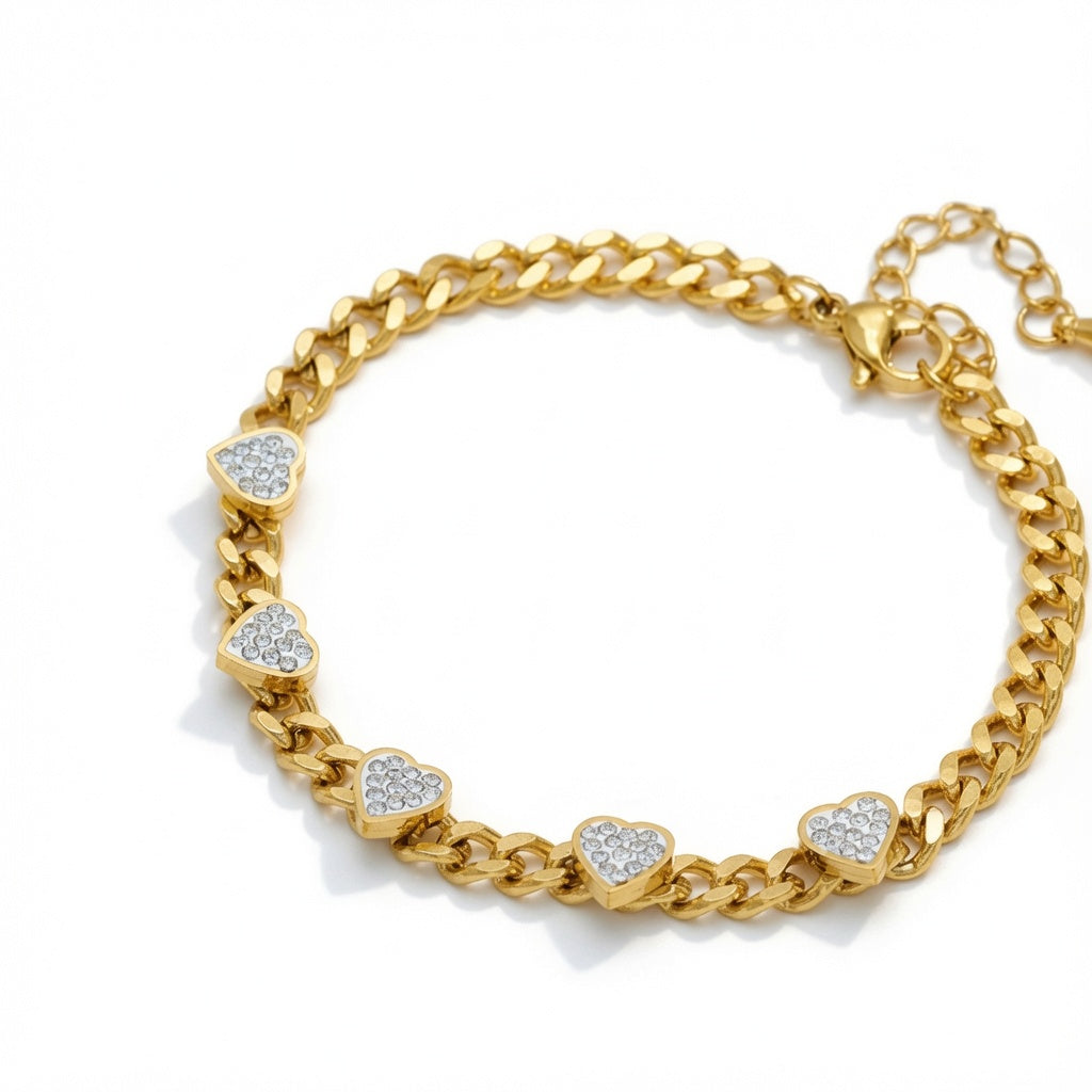 Heart Figaro Bracelet